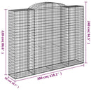 buede gabionkurve 12 stk. 300x50x220/240 cm galvaniseret jern