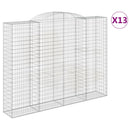 buede gabionkurve 13 stk. 300x50x220/240 cm galvaniseret jern