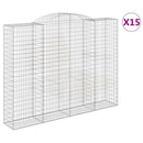 buede gabionkurve 15 stk. 300x50x220/240 cm galvaniseret jern
