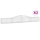 buede gabionkurve 2 stk. 400x30x40/60 cm galvaniseret jern