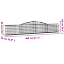 buede gabionkurve 4 stk. 400x30x60/80 cm galvaniseret jern