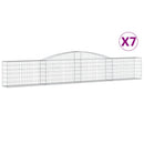 buede gabionkurve 7 stk. 400x30x60/80 cm galvaniseret jern