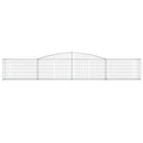 buede gabionkurve 7 stk. 400x30x60/80 cm galvaniseret jern