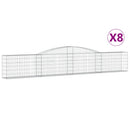buede gabionkurve 8 stk. 400x30x60/80 cm galvaniseret jern