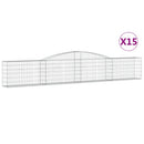 buede gabionkurve 15 stk. 400x30x60/80 cm galvaniseret jern