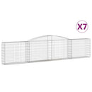buede gabionkurve 7 stk. 400x30x80/100 cm galvaniseret jern