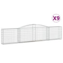 buede gabionkurve 9 stk. 400x30x80/100 cm galvaniseret jern