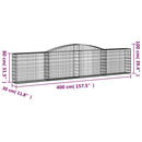 buede gabionkurve 20 stk. 400x30x80/100 cm galvaniseret jern