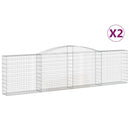 buede gabionkurve 2 stk. 400x30x100/120 cm galvaniseret jern