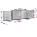 buede gabionkurve 2 stk. 400x30x100/120 cm galvaniseret jern
