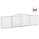 buede gabionkurve 4 stk. 400x30x100/120 cm galvaniseret jern