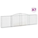 buede gabionkurve 7 stk. 400x30x100/120 cm galvaniseret jern