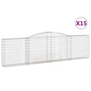 buede gabionkurve 15 stk. 400x30x100/120 cm galvaniseret jern
