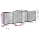 buede gabionkurve 5 stk. 400x30x120/140 cm galvaniseret jern