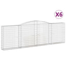 buede gabionkurve 6 stk. 400x30x120/140 cm galvaniseret jern