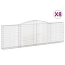 buede gabionkurve 8 stk. 400x30x120/140 cm galvaniseret jern