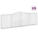 buede gabionkurve 9 stk. 400x30x120/140 cm galvaniseret jern