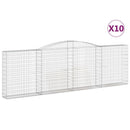 buede gabionkurve 10 stk. 400x30x120/140 cm galvaniseret jern
