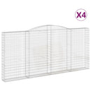 buede gabionkurve 4 stk. 400x30x180/200 cm galvaniseret jern