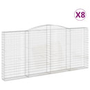 buede gabionkurve 8 stk. 400x30x180/200 cm galvaniseret jern