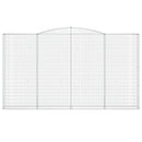 buede gabionkurve 5 stk. 400x30x220/240 cm galvaniseret jern
