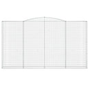 buede gabionkurve 7 stk. 400x30x220/240 cm galvaniseret jern