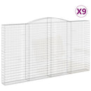 buede gabionkurve 9 stk. 400x30x220/240 cm galvaniseret jern