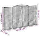 buede gabionkurve 9 stk. 400x30x220/240 cm galvaniseret jern