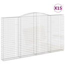 buede gabionkurve 15 stk. 400x30x220/240 cm galvaniseret jern