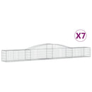 buede gabionkurve 7 stk. 400x50x40/60 cm galvaniseret jern