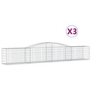 buede gabionkurve 3 stk. 400x50x60/80 cm galvaniseret jern