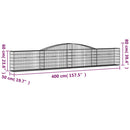 buede gabionkurve 3 stk. 400x50x60/80 cm galvaniseret jern