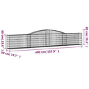 buede gabionkurve 5 stk. 400x50x60/80 cm galvaniseret jern