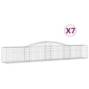 buede gabionkurve 7 stk. 400x50x60/80 cm galvaniseret jern