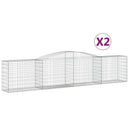buede gabionkurve 2 stk. 400x50x80/100 cm galvaniseret jern