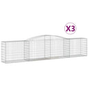 buede gabionkurve 3 stk. 400x50x80/100 cm galvaniseret jern