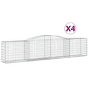 buede gabionkurve 4 stk. 400x50x80/100 cm galvaniseret jern