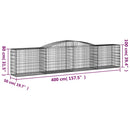 buede gabionkurve 15 stk. 400x50x80/100 cm galvaniseret jern