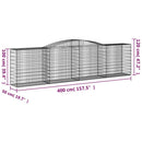 buede gabionkurve 3 stk. 400x50x100/120 cm galvaniseret jern