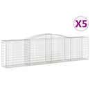 buede gabionkurve 5 stk. 400x50x100/120 cm galvaniseret jern