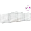 buede gabionkurve 15 stk. 400x50x100/120 cm galvaniseret jern