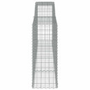 buede gabionkurve 6 stk. 400x50x120/140 cm galvaniseret jern
