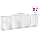 buede gabionkurve 7 stk. 400x50x120/140 cm galvaniseret jern