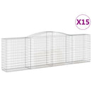 buede gabionkurve 15 stk. 400x50x120/140 cm galvaniseret jern