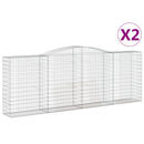 buede gabionkurve 2 stk. 400x50x140/160 cm galvaniseret jern