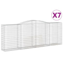 buede gabionkurve 7 stk. 400x50x140/160 cm galvaniseret jern