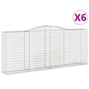 buede gabionkurve 6 stk. 400x50x160/180 cm galvaniseret jern