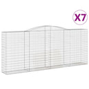 buede gabionkurve 7 stk. 400x50x160/180 cm galvaniseret jern