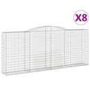 buede gabionkurve 8 stk. 400x50x160/180 cm galvaniseret jern