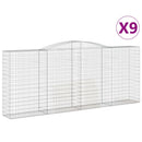 buede gabionkurve 9 stk. 400x50x160/180 cm galvaniseret jern